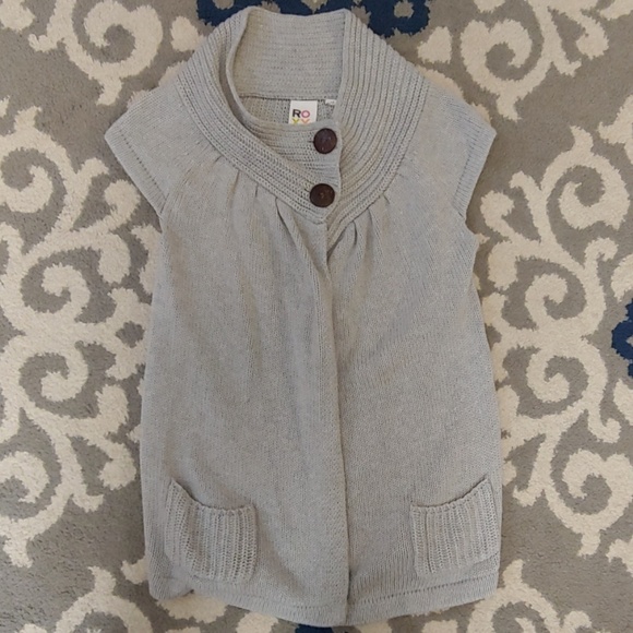 Roxy Grey Short Sleeve Sweater - Picture 2 of 3